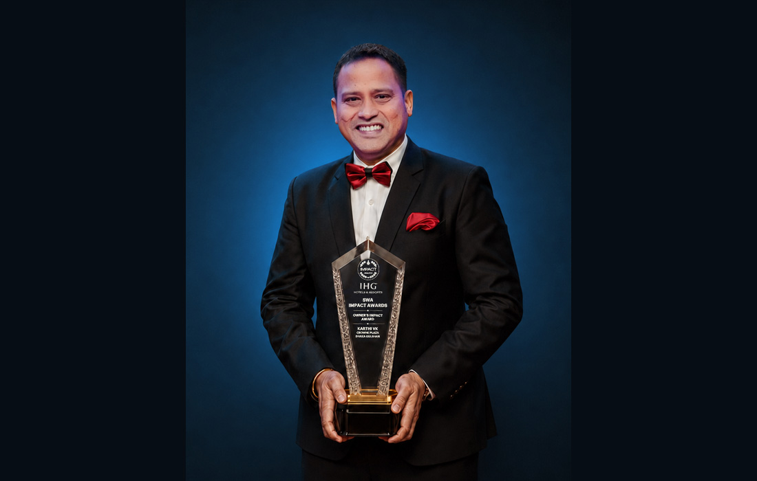Crowne Plaza Dhaka Gulshan GM Karthi VK wins IHG Owners Impact Award