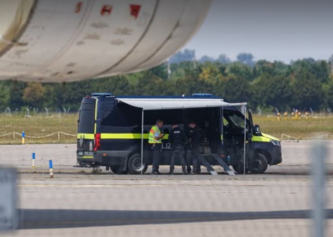 Drone carrying explosives found at German airport, police say
