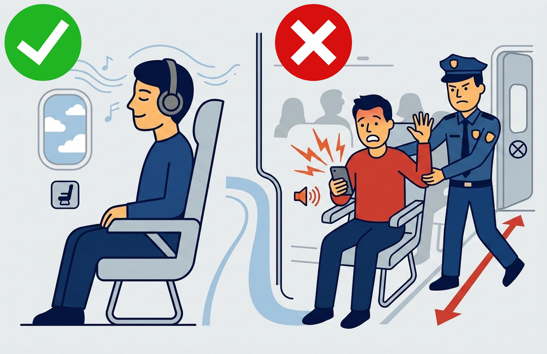 Passengers risk removal, travel ban for audio violations