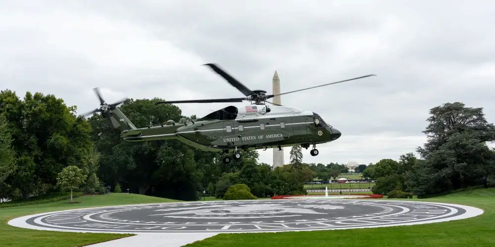 Trump takes first flight from New $6 million White House helipad