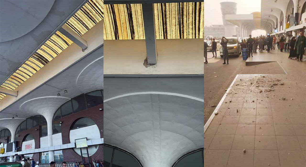  Ceiling panels collapse Dhaka airport driveway after earthquake