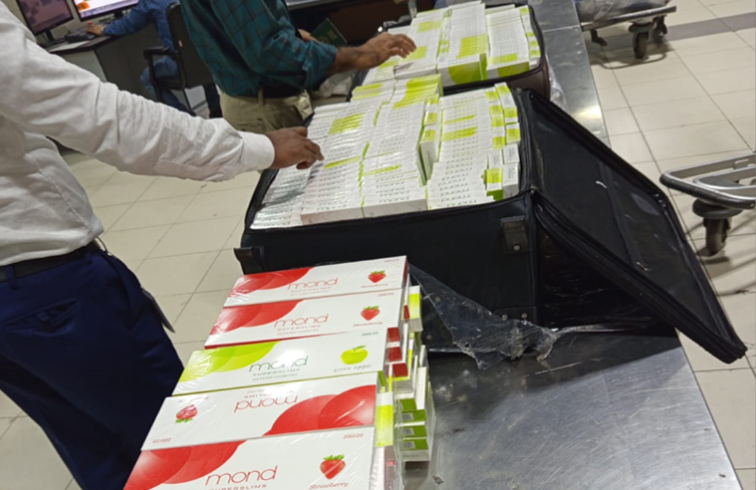 Ctg airport customs seize cigarettes worth over TK 6 lakh