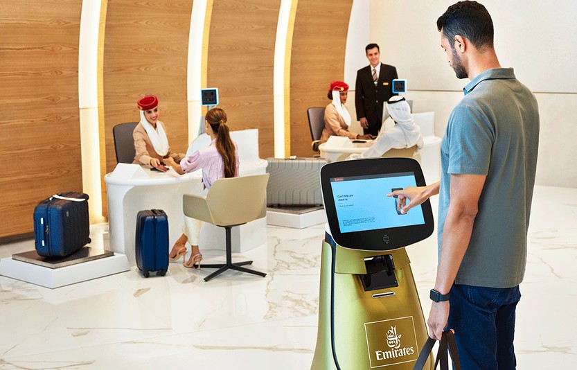 Emirates reveals luggage robot that will face scan, bag drop and tag all in one 