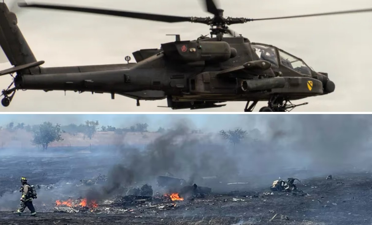 2 pilots dead after military helicopter slams into Central Texas field and catches fire 