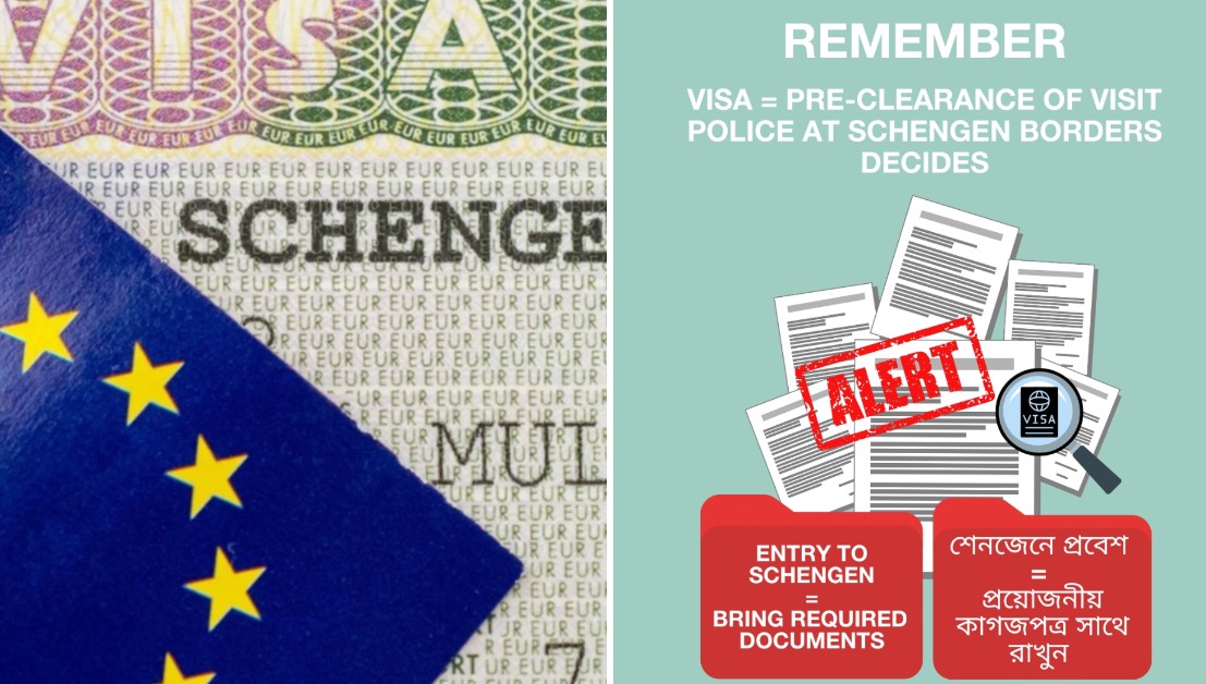 Schengen Embassies in Dhaka warn: Visa does not guarantee entry