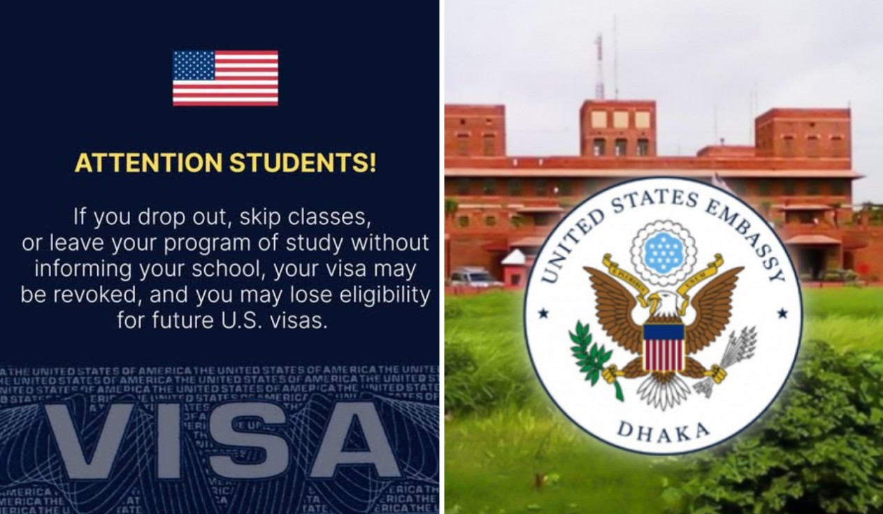 US Embassy Dhaka warns student visa holders against dropping out, skipping classes