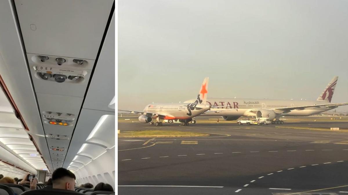 Terrifying: Jetstar plane brakes suddenly to avoid crash on tarmac at Sydney Airport