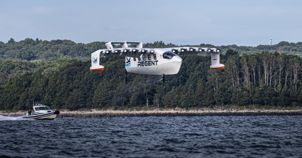 Regent flies electric Seaglider with crew for first time