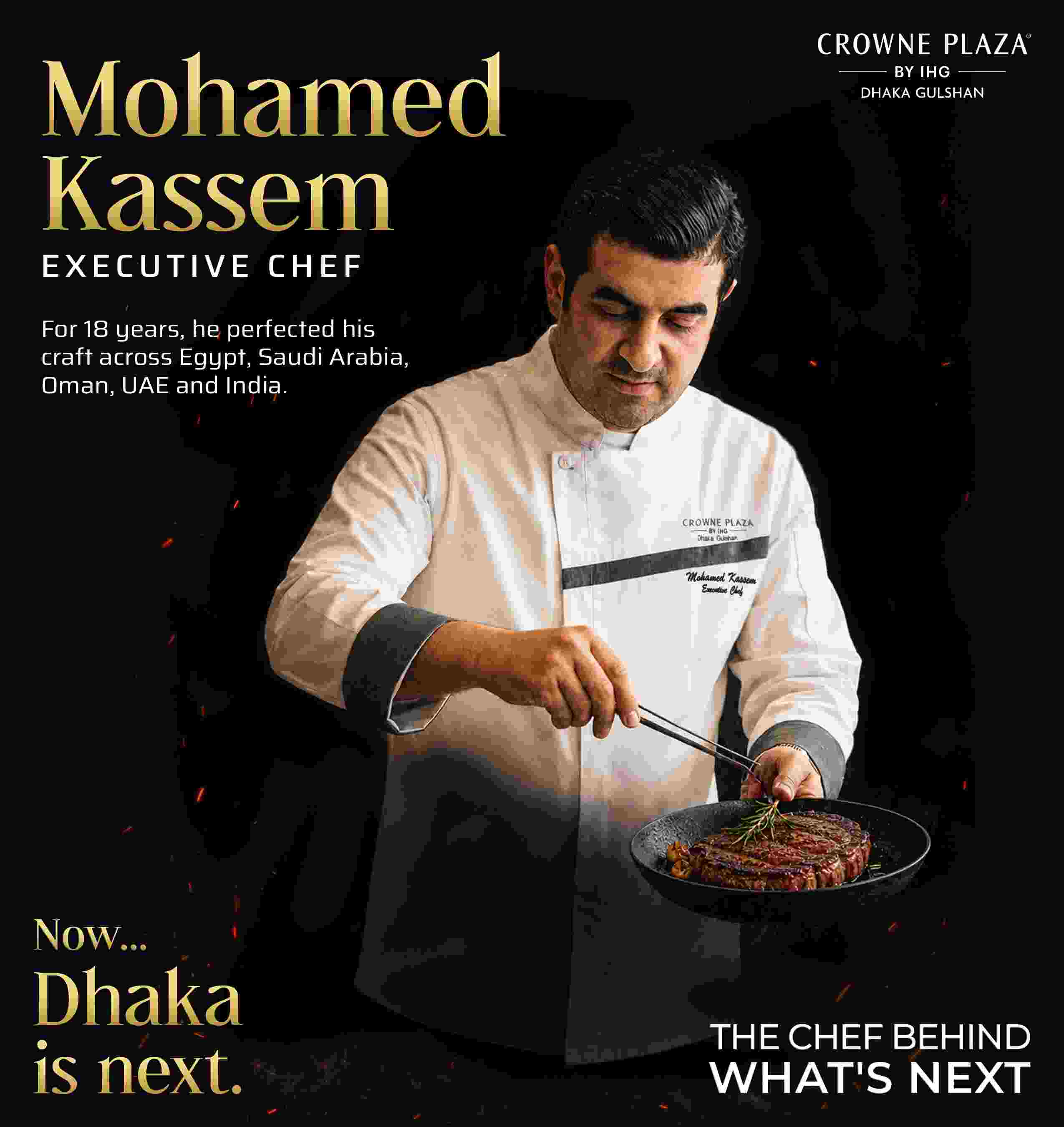Crowne Plaza Dhaka Gulshan appoints Egyptian chef Mohamed Kassem as executive chef
