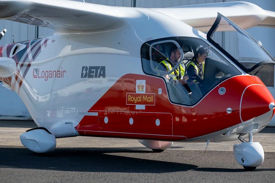 Electric aircraft begin trial mail flights in Scotland with Loganair, Royal Mail and BETA